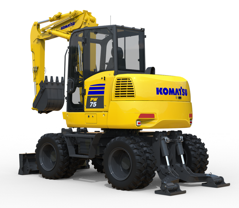 Komatsu présente sa toute nouvelle midi-pelle sur pneus de 7,5 tonnes au salon bauma 2025
